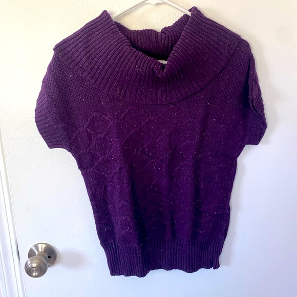 Cato Purple Cowl Neck Sweater with Short Sleeves - M - Picture 1 of 4